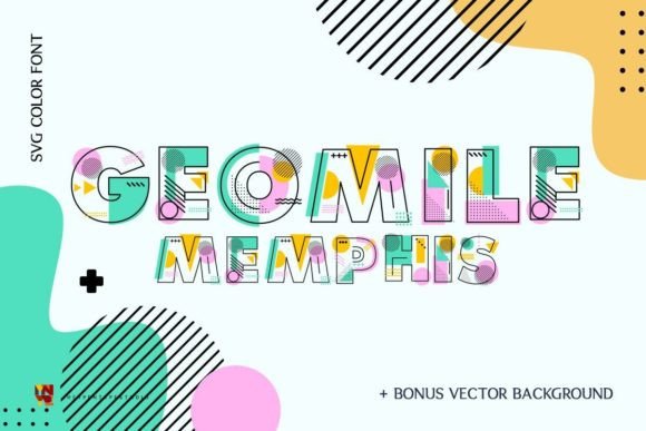 Geomile Memphis: A Bold Geometrical Color Font for Modern Design
